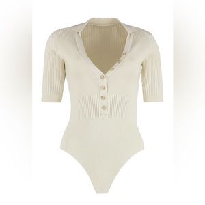 Jacquemus V-Neck Buttoned Knitted Bodysuit